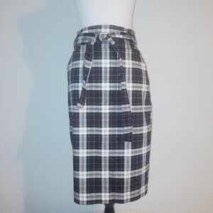 Plaid black and white high waisted skirt